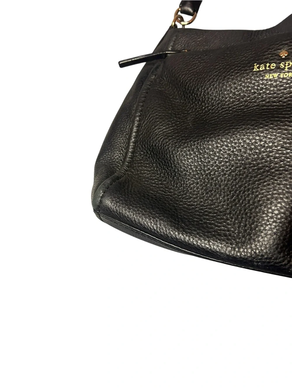 Kate Spade New York Black Pebbled Leather Shoulder Bag Hobo Purse